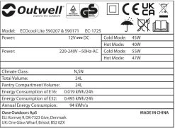 Outwell Ecocool Lite Elektrische Koelbox - 24 Liter - Donkerblauw -Sport Buitenkamperen 1068 1900 ecocool blauw 4