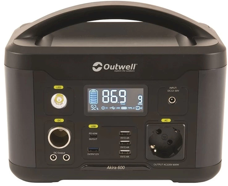 Outwell Akira 600 Power Station Draagbare Lithiumaccu 3 Outwell Akira 600 Power Station Draagbare Lithiumaccu