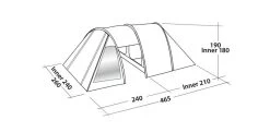 Easy Camp Galaxy 400 Rustic Green Tunneltent - 4 Personen -Sport Buitenkamperen 120391 galaxy 400 rustic green drawing perspective2