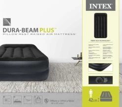 Intex Pillow Rest Raised Luchtbed - Eenpersoons -Sport Buitenkamperen 1669 1900 64122nd pkg 2023 300