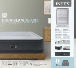 Intex Comfort Plush Hoog Luchtbed - Queensize - Ingebouwde Elektrische Pomp -Sport Buitenkamperen 1689 1900 64414nd pkg 2023 300