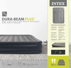 Intex Deluxe Pillow Rest Raised Luchtbed - Queensize - Ingebouwde Elektrische Pomp -Sport Buitenkamperen 1812 1900 64136nd pkg 2023 300