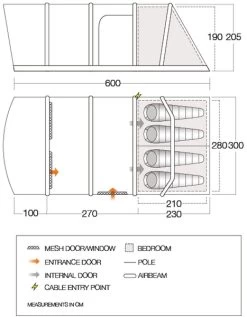 Vango Aether Air 450XL Opblaasbare Tent - 4 Persoons 11 Vango Aether Air 450XL Opblaasbare Tent - 4 Persoons -Sport Buitenkamperen 1900 1514 aether air 450xl floorplan 01