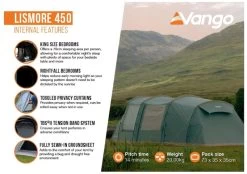 Vango Lismore 450 Tunneltent - 4 Persoons - Groen -Sport Buitenkamperen 1900 1783 lismore 450 package 4