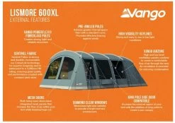 Vango Lismore 600XL Tunneltent - 5 Persoons - Groen -Sport Buitenkamperen 1900 1783 lismore 600xl package 2