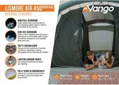 Vango Lismore Air 450 Opblaasbare Tunneltent - 4 Persoons - Groen -Sport Buitenkamperen 1900 1783 lismore air 450 package 4