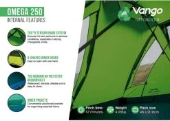Vango Omega 250 Tunneltent - 2 Persoons - Groen -Sport Buitenkamperen 1900 1783 omega 250 8