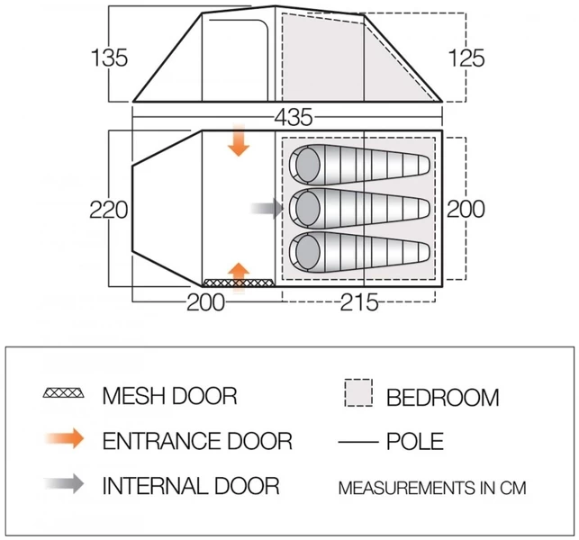 Vango Omega 350 Tunneltent - 3 Persoons - Groen 7 Vango Omega 350 Tunneltent - 3 Persoons - Groen - Afbeelding 5
