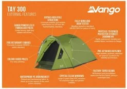 Vango Tay 300 Koepeltent - 3 Persoons - Groen -Sport Buitenkamperen 1900 1783 tay 300 3