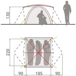 Vaude Campo Grande Koepeltent - 3-4 Persoons - Groen -Sport Buitenkamperen 1900 1883 14225 g 5