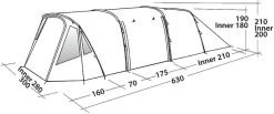 Easy Camp Palmdale 500 LUX Tunneltent - 5 Persoons -Sport Buitenkamperen 501 1200 120370 palmdale 500 lux drawing perspective2