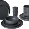 Bo-Camp Patom Melamine Serviesset - 16-delig - Antraciet 1 Bo-Camp Patom Melamine Serviesset - 16-delig - Antraciet -Sport Buitenkamperen 740 1200 6181462