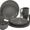 Bo-Camp Stone Melamine Serviesset - 16-delig - Grijs -Sport Buitenkamperen 900 1311 6181375
