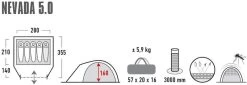 High Peak Nevada 5.0 Koepeltent Met Luifel - 5 Persoons -Sport Buitenkamperen 900 2483 4001690102094.pt01