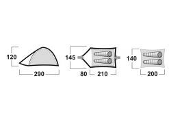 Husky Bizam Koepeltent - 2+ Persoons -Sport Buitenkamperen bizam afmetingen