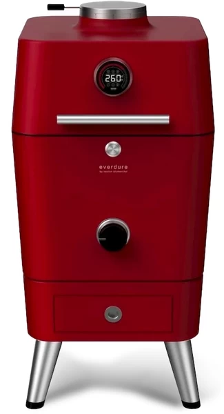 Everdure 4K Houtskool Barbecue Met Beschermhoes - Rood 3 Everdure 4K Houtskool Barbecue Met Beschermhoes - Rood