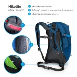 Osprey Hikelite Wandelrugzak - 18 Liter - Zwart -Sport Buitenkamperen osprey hikelite 18