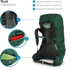 Osprey Rook Backpack - 65 Liter - Zwart -Sport Buitenkamperen osprey rook features